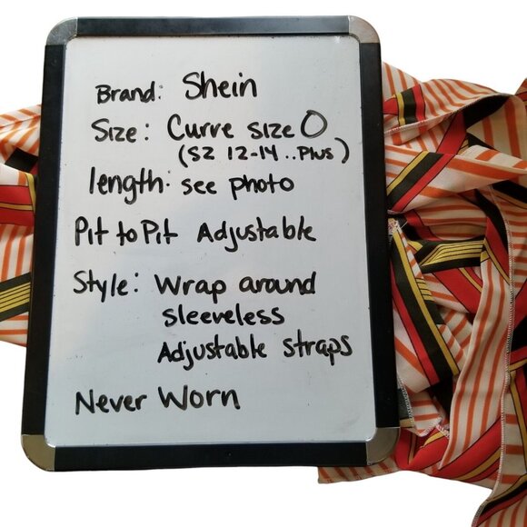 Wrap Shirt Tank Blouse Sleeveless Curvy  Size XL  12-14 Womens Geometric Peplum - Picture 12 of 16